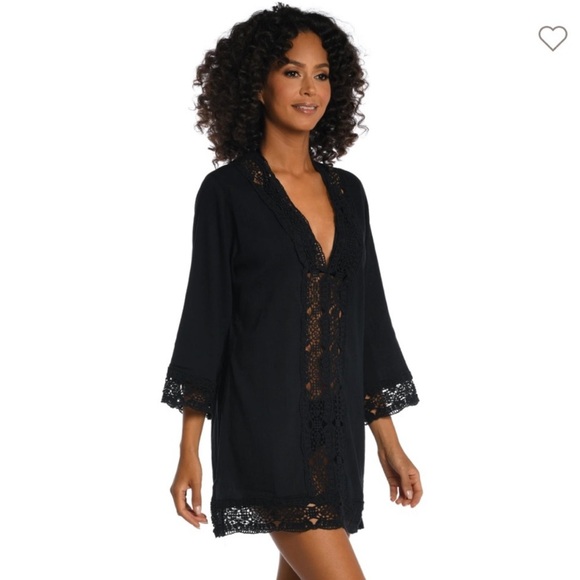 La Blanca Island Fare V- Neck Tunic Cover Up Sz Extra Small - Picture 10 of 10